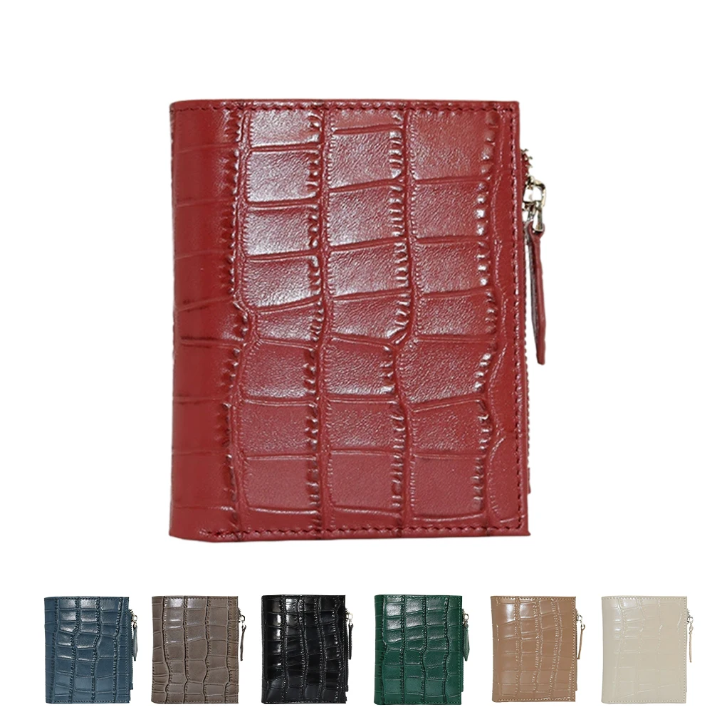 Crocodile Pattern Genuine Leather Women's Wallet Top Layer Cowhide Ultra-thin Small Wallet Multi-functional Large Capac leather wallet women wallet women purse