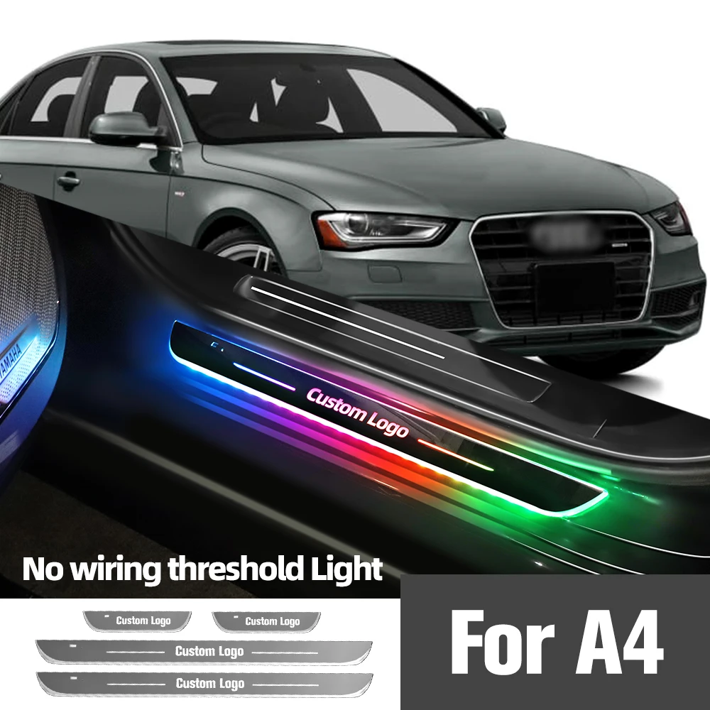 

For Audi A4 B6 B7 B8 B9 2000-2023 2017 2018 2020Car Door Sill Light Customized Logo LED Welcome Threshold Pedal Lamp Accessories