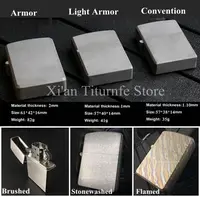 Titanium TC4 Oil / Butane Lighter Sleeve Case Heavy Armor / Light Armor / Convention Shell Brushed Stonewashed Flamed Finishing 1