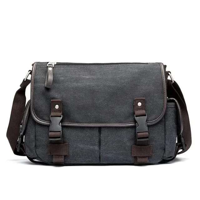 Maletines vintage para hombre, bolso de hombro, bolso cruzado de viaje, bolso de mensajero de lona informal, con retazos, multifunción, para portátil XA237ZC