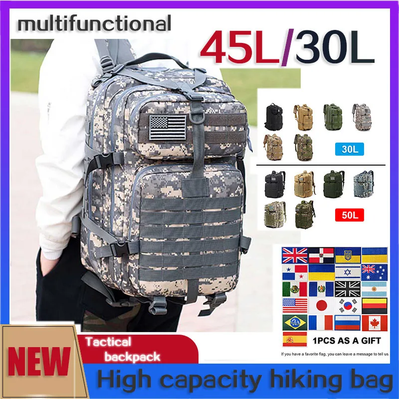 

Мужской военный рюкзак 30 л, 50 л, черный армейский тактический рюкзак питона, рюкзак с мягкой спинкой для кемпинга, рыбалки, пешего туризма, охоты, уличная сумка