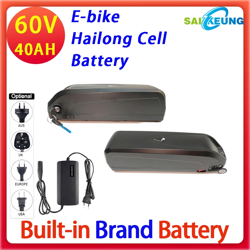 

Hailong shell 60v40ah electric bike rechargeable battery 60V35ah 20Ah 24Ah 30ah 500w-2000w folding bicycle lithium battery pack