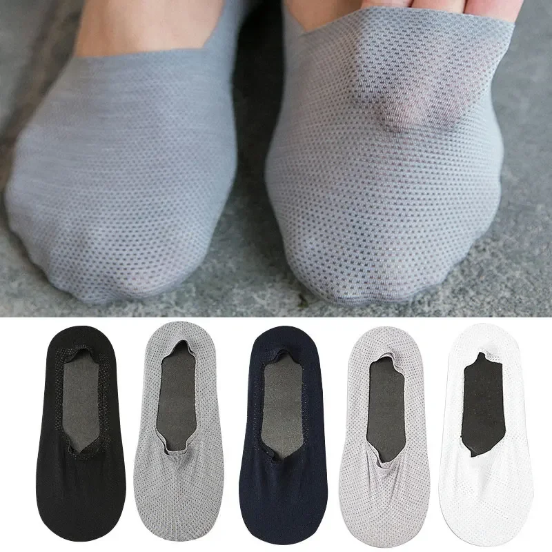 

Summer Men Women's Mesh Invisible Socks Slippers No Show Thin Invisible Ice Silk Short Socks Ankle Breathable Boat Socks