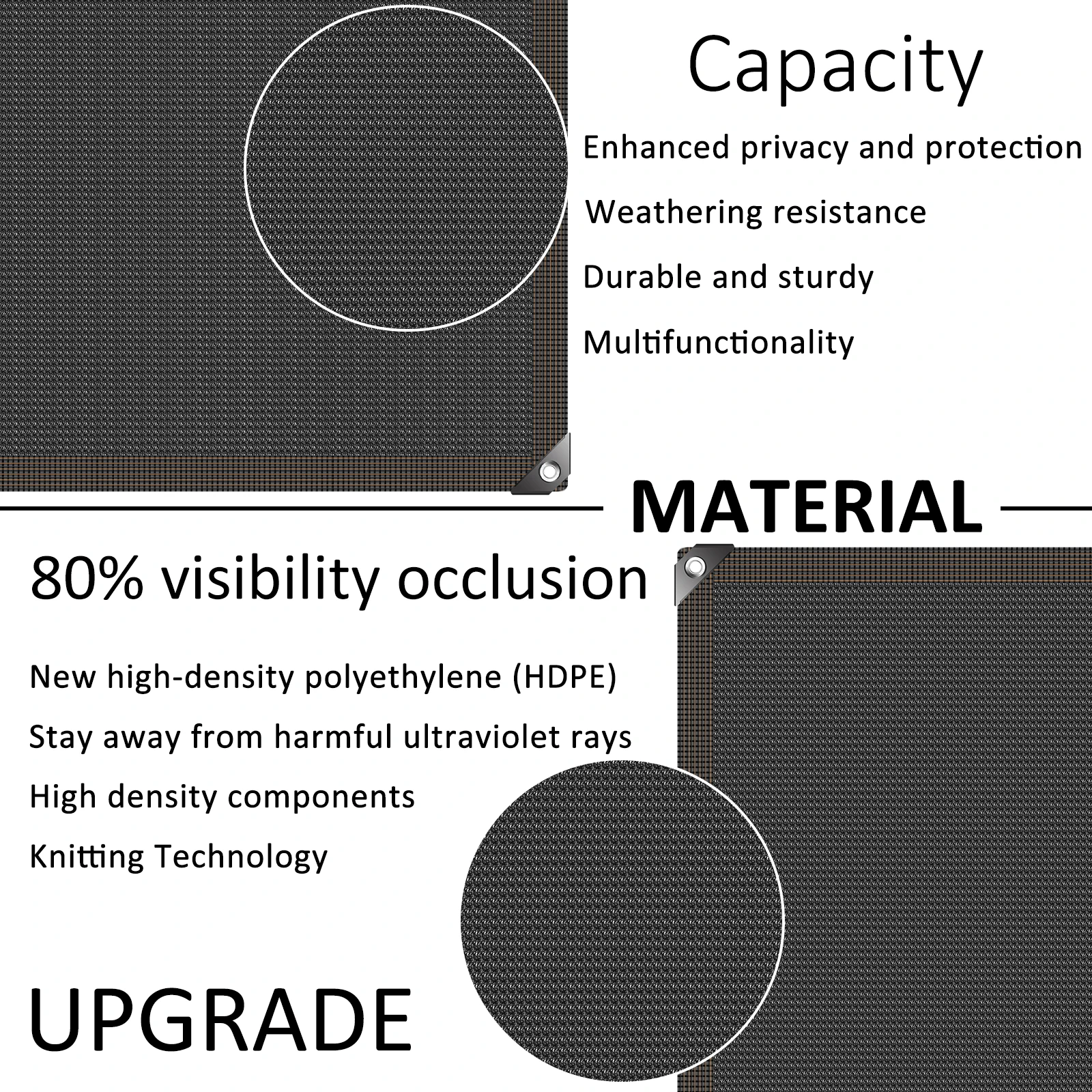 1/2Pcs Balcony Privacy Fence Netting Mesh Shade Net Cover Breathable Garden Shelter Screen Outdoor Sunshade for Yard Porch Patio