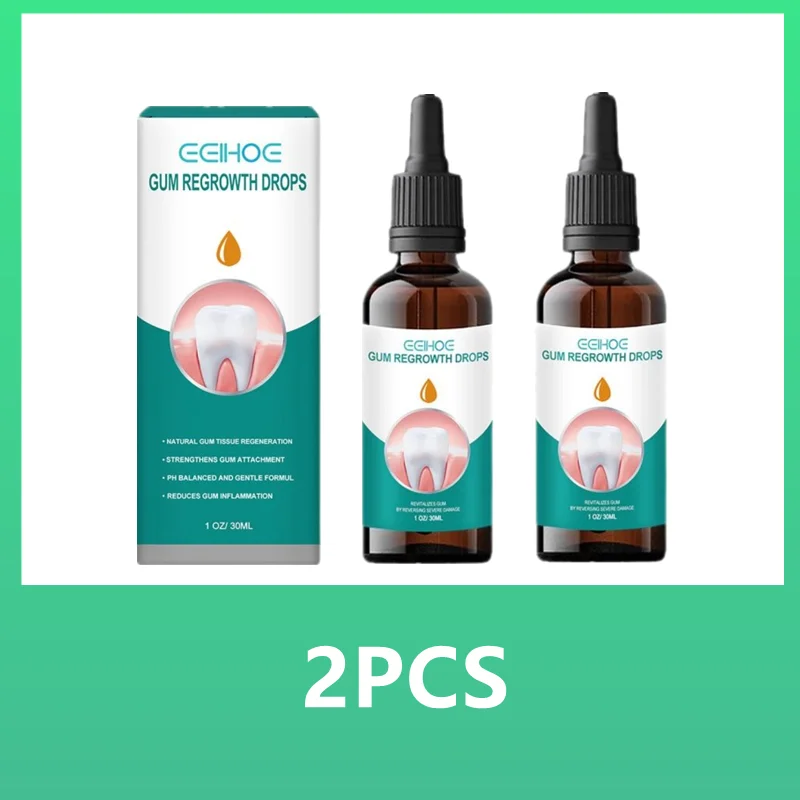 Gingival Repair Drops Teeth Whitening Oral Treatment Antibacteria 2PCS 30ml gum repair drops teeth whitening essence teeth whitening product teeth health product