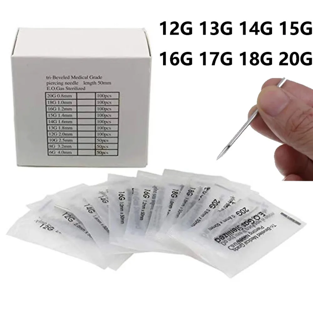 3/5/10/20Pcs Disposable Sterile Body Piercing Needles Medical Tattoo