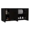 120 Wall Cabinet, Four Doors, Two Cabinets, Two Shelves Black 5