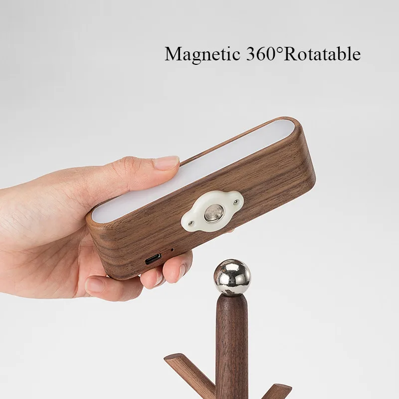 Lámpara De Pared LED De Madera Regulable Con Interruptor Táctil Y