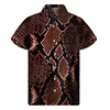 Animal Snake Skin Python 3D Print Hawaiian Shirts Men Personality Lapel Button Shirt Street Loose Short Sleeves Blouse Tops 4
