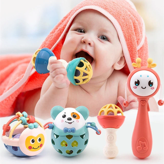 Cartoon Baby sonaglio giocattolo Montessori giochi per bambini  massaggiagengive sviluppo giocattoli per bambini 0 12 mesi giocattoli per  la dentizione neonato sonaglio educativo - AliExpress