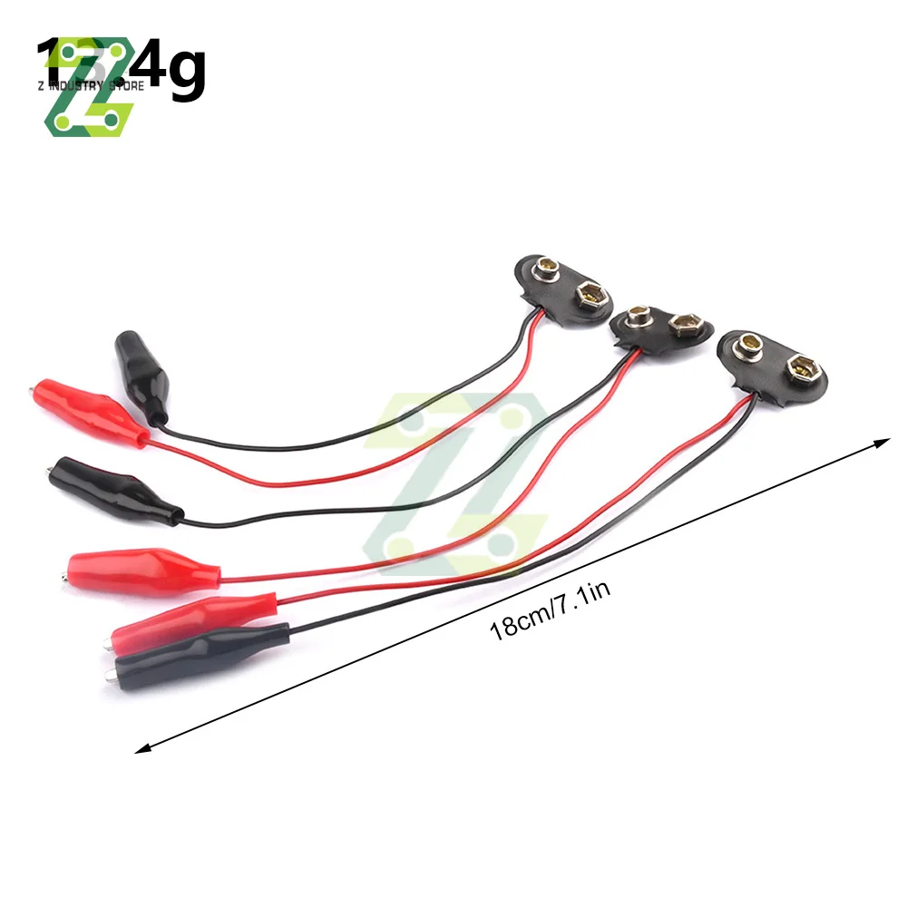 9V Battery Power Connector Snap Clip Adapter 3PCS T-type 9V Dual Wire Holder Cable 9Volt 18cm Lead Socket Plug with Alligator alligator clips alligator clip adapter