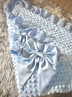 Baby Winter Swaddle Blanket Boys Girls French Lace Essential Receiving Blanket Ultra-Soft Newborn Registry Sleeping Wraps 2