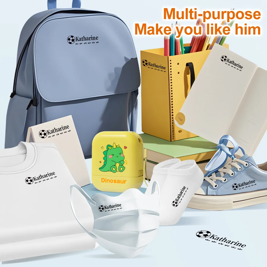 Name Stamp Personalized Name Stamp Printing for Kindergarte New Kids Bag Shoes School Uniform Gift Set Waterproof Non-fading Tag