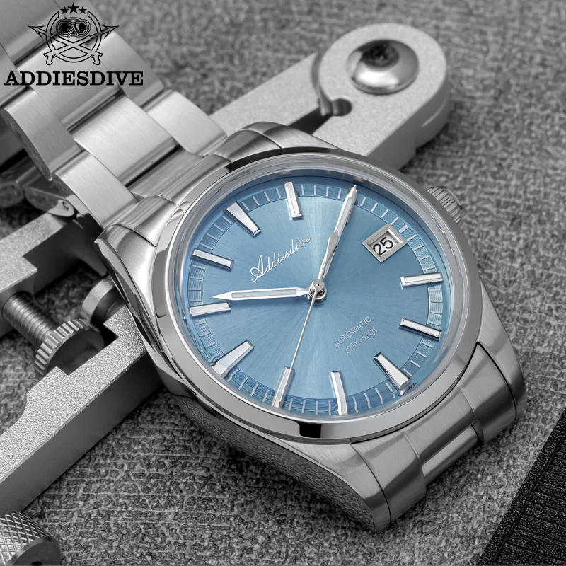 ADDIESDIVE Luxury Mechanical Watches Bubble Mirror Glass AR Coated Dome Automatic Watch Luminous Waterproof WristWatch AD2077
