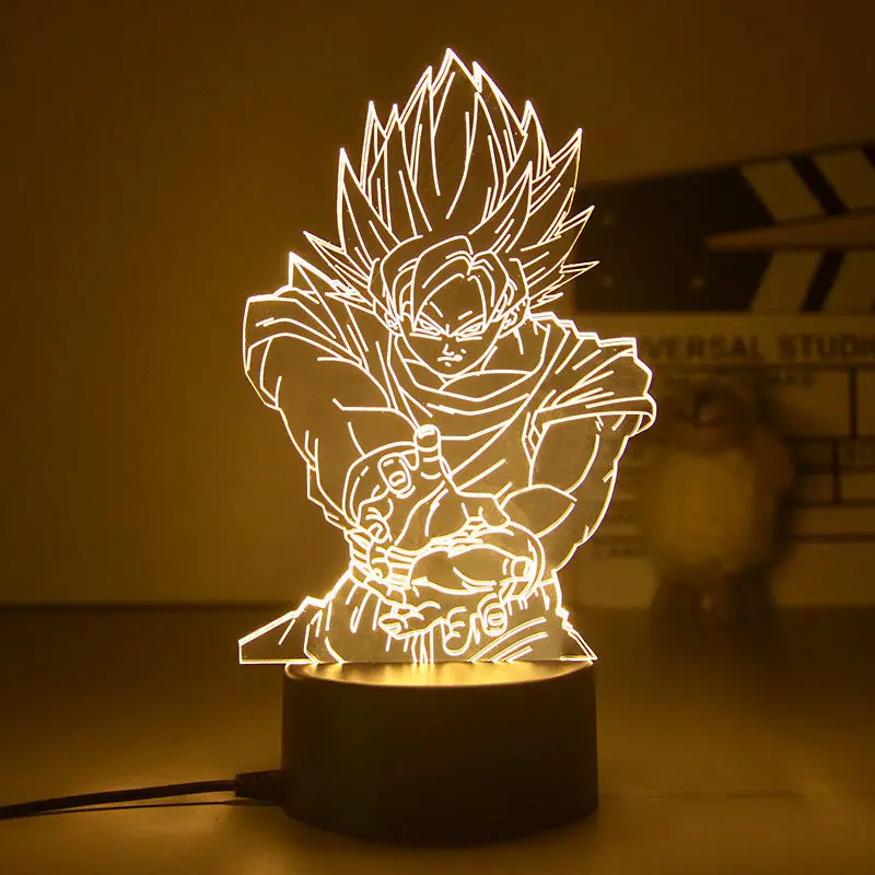 Dragon Ball Lampada Da Tavolo Monkey King Goku Figure 3D Led Night Light Super Saiyan Ornament Light Bambini Compleanno Regali Di Natale