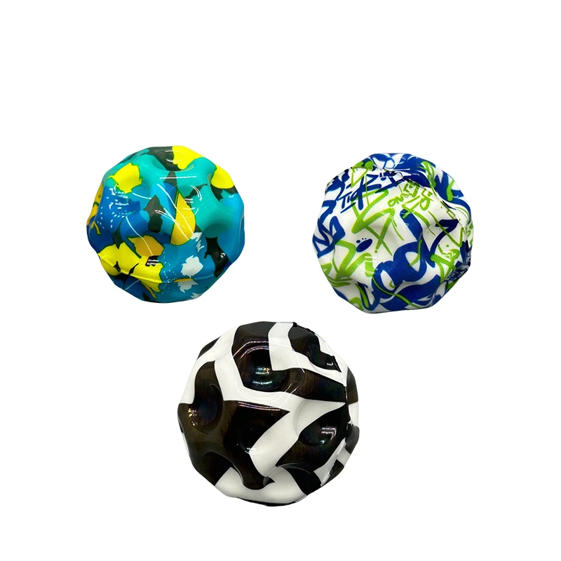 Super Elastic Ball Interesting Outdoor Toys For Children Moon Shape Porous Bouncy Ball Kids Indoor And Outdoor Stress Receiver 2