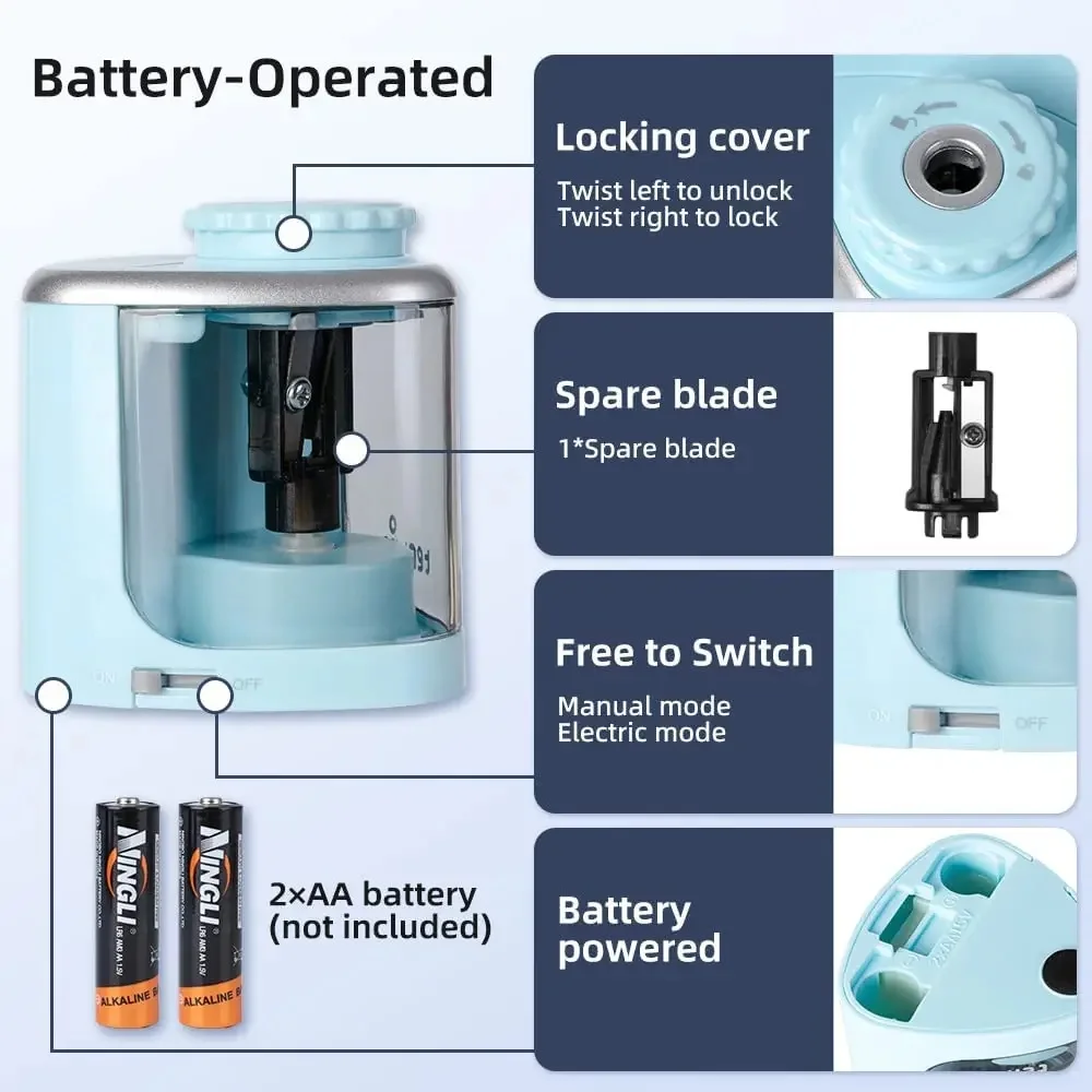 학생용 전동 연필깎이, 예술가용 나선형 강철날 연필깎이, 어린이 및 성인용 색연필