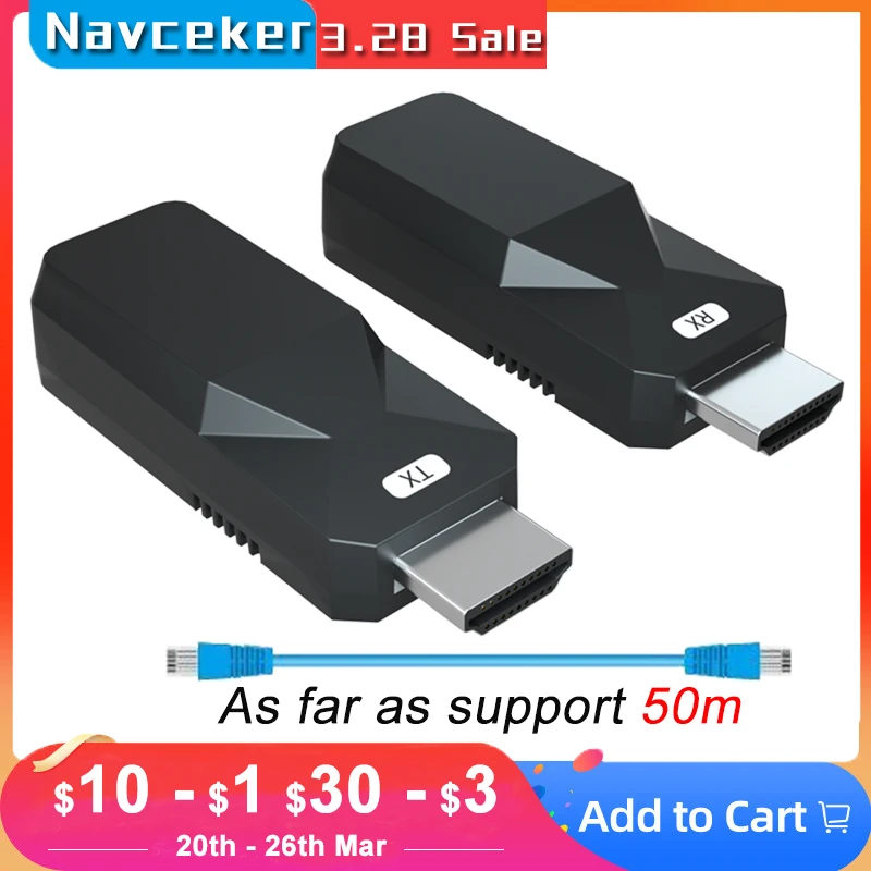 

2023 HDMI Extender with IR & Loop Out 1080P HDMI Extender 60m No Loss RJ45 to HDMI Extender Transmitter Receiver over Cat5e/Cat6