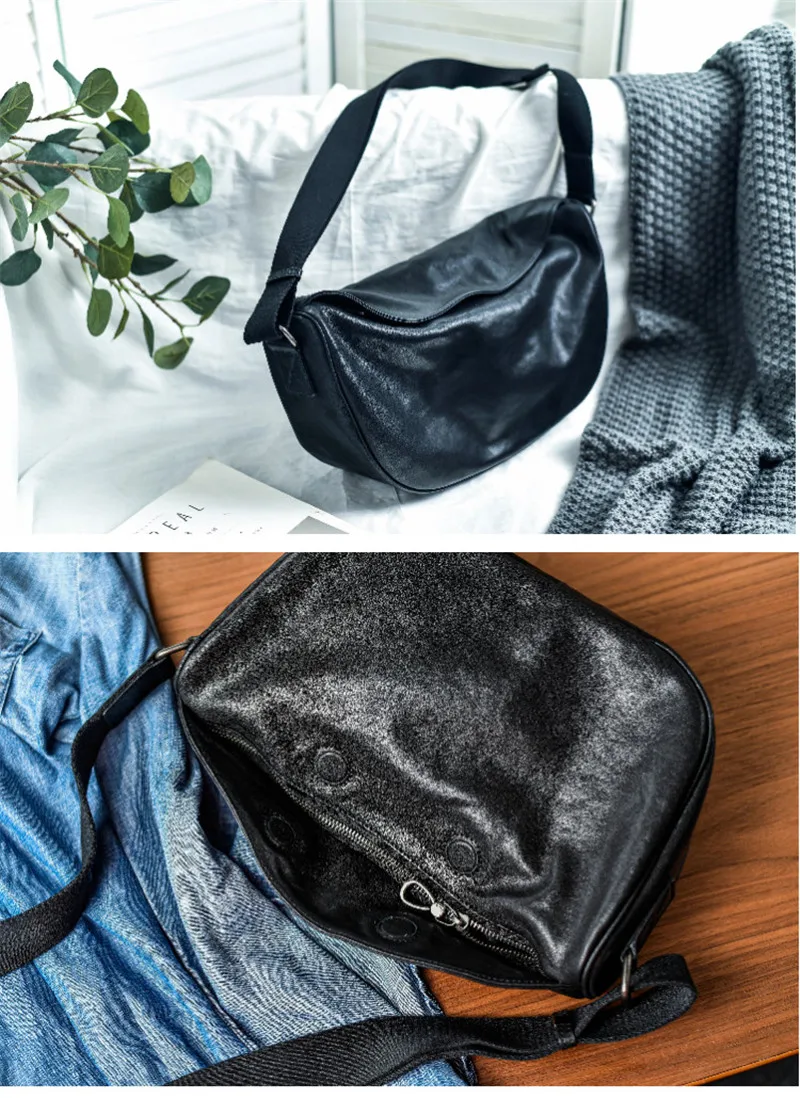 Mode lässig hochwertige echtes Leder Damen Umhängetaschen einfache Outdoor-Designer erste Schicht Rindsleder Umhängetasche – Detail 5