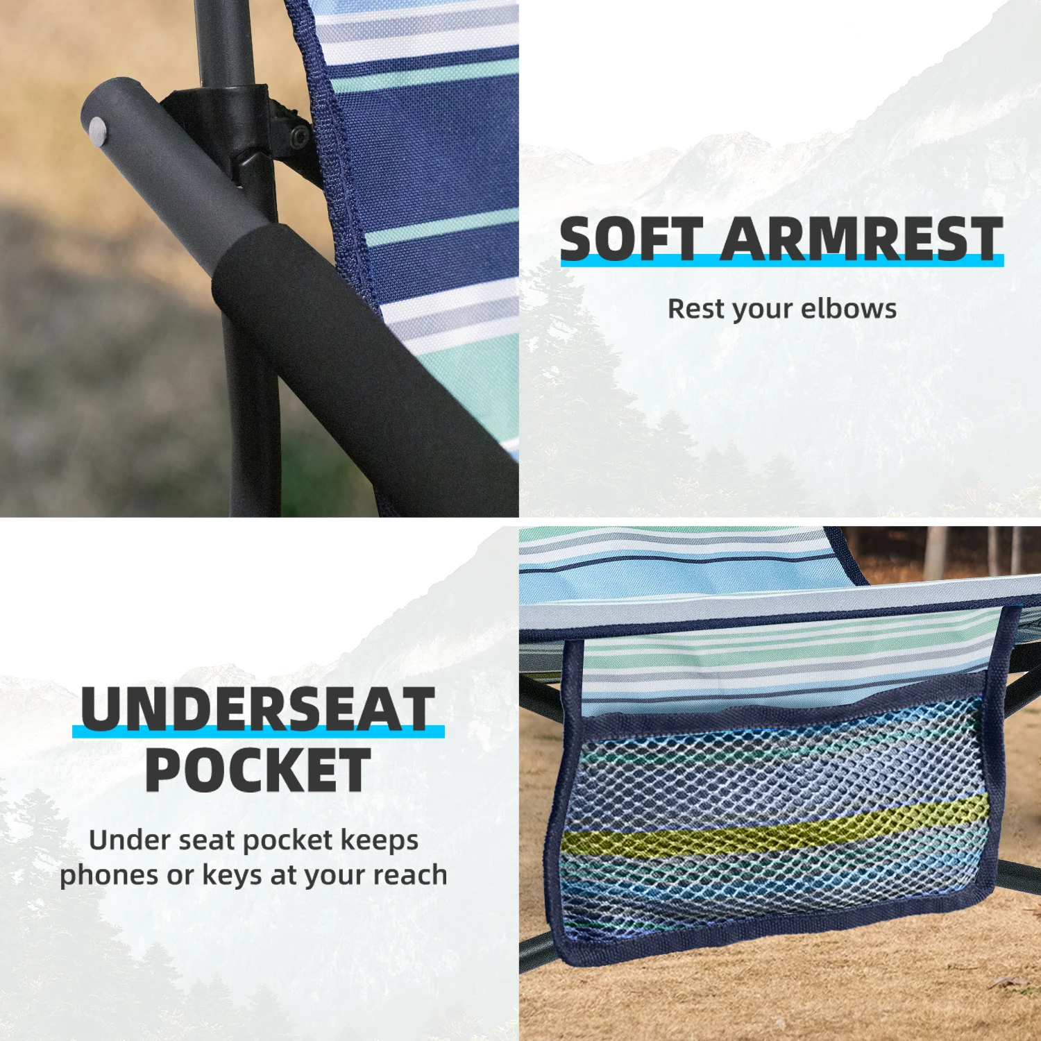 Tisetrail 2 Pack Portable Beach Chair 5