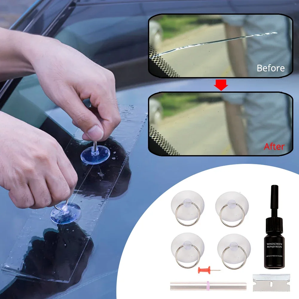 GlassRepairFluidWindshieldCrackKitAutomotiveFrontToolQuick
