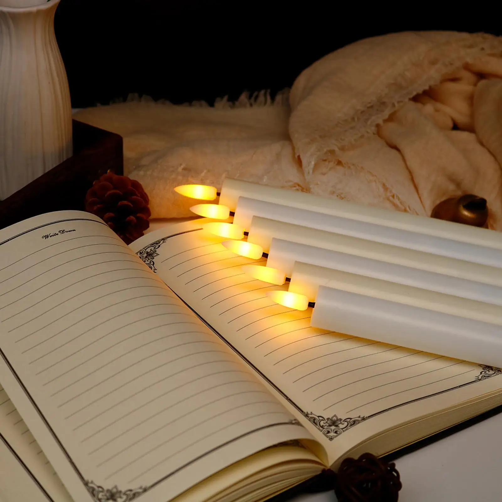 Faux LED Candles LED Electric Candles With 10-Key Remote Control Decorative Atmosphere Light Table Ornament For Fireplace