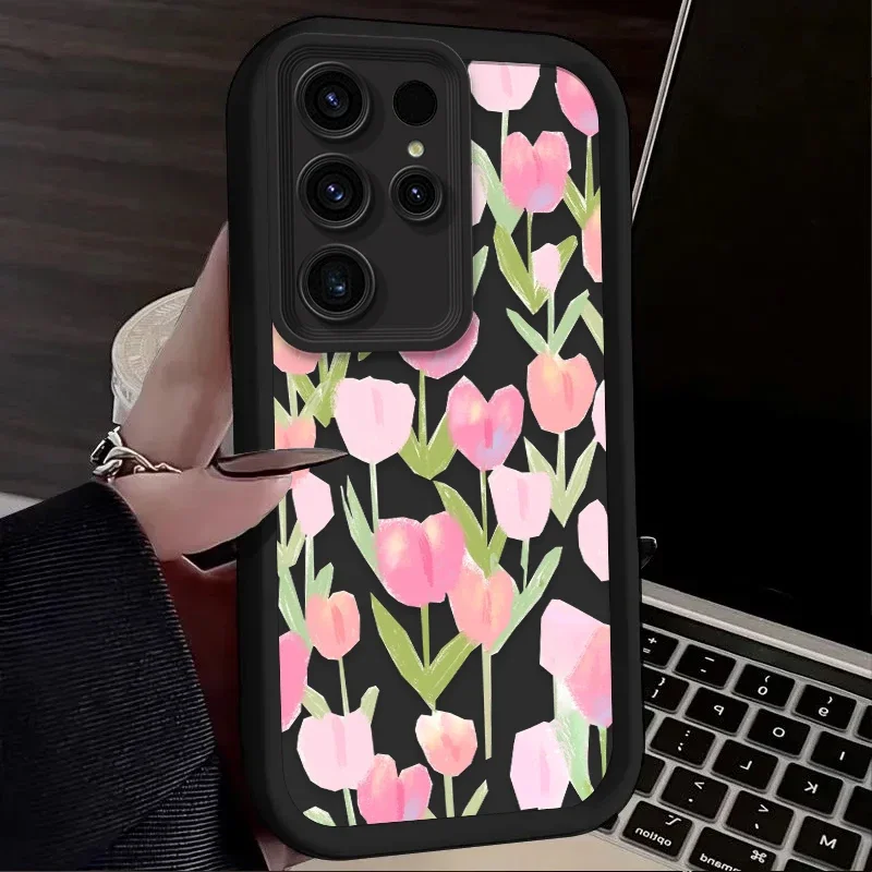 Tulip Flowers Silicone Phone Case Cover