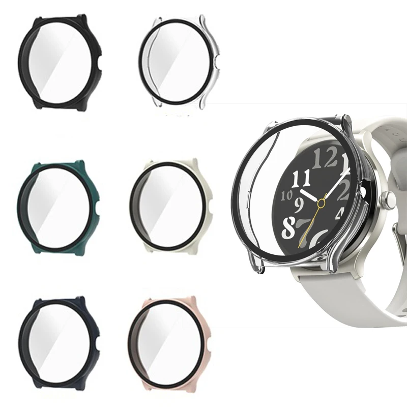 Hard Edge Shell Screen Glass Protector Film Smartwatch Frame Case Per Haylou Solar Lite Smart Watch Cover Protettiva Accessori