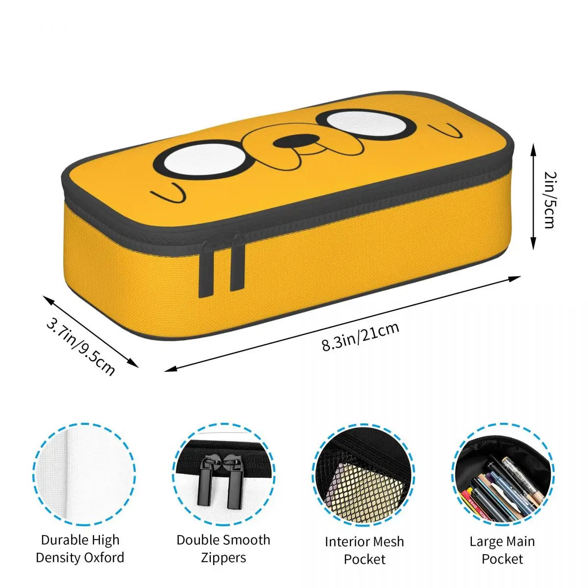 Adventure Time Jake's Eyes Pencil Cases Large Capacity Pen Bags Pen Box Pencil Pouch For Boys Girls Students Stationery School