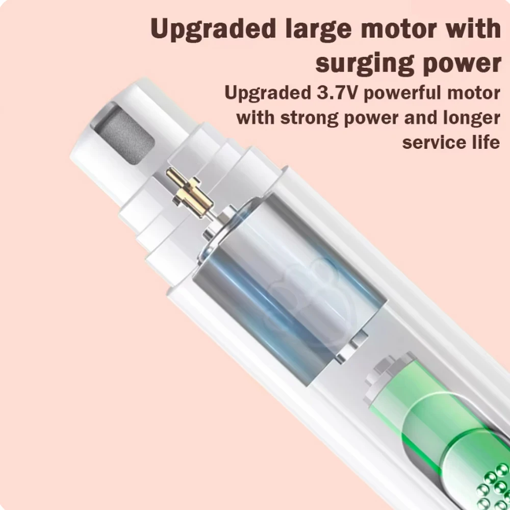 Pet Nail Grinder Electric Dog Nail Grinder with Polisher Wheel LED Light 500 MAh 2-Speed Pet Trimmers For Paws Grooming