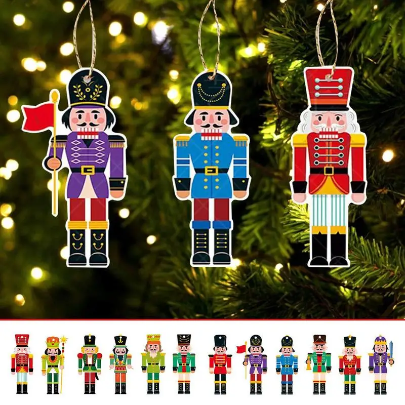 

Nutcracker Christmas Tree Ornaments Nutcracker Soldier Doll Wooden Vintage Puppet Creative Gift Christmas Decorations Ornament