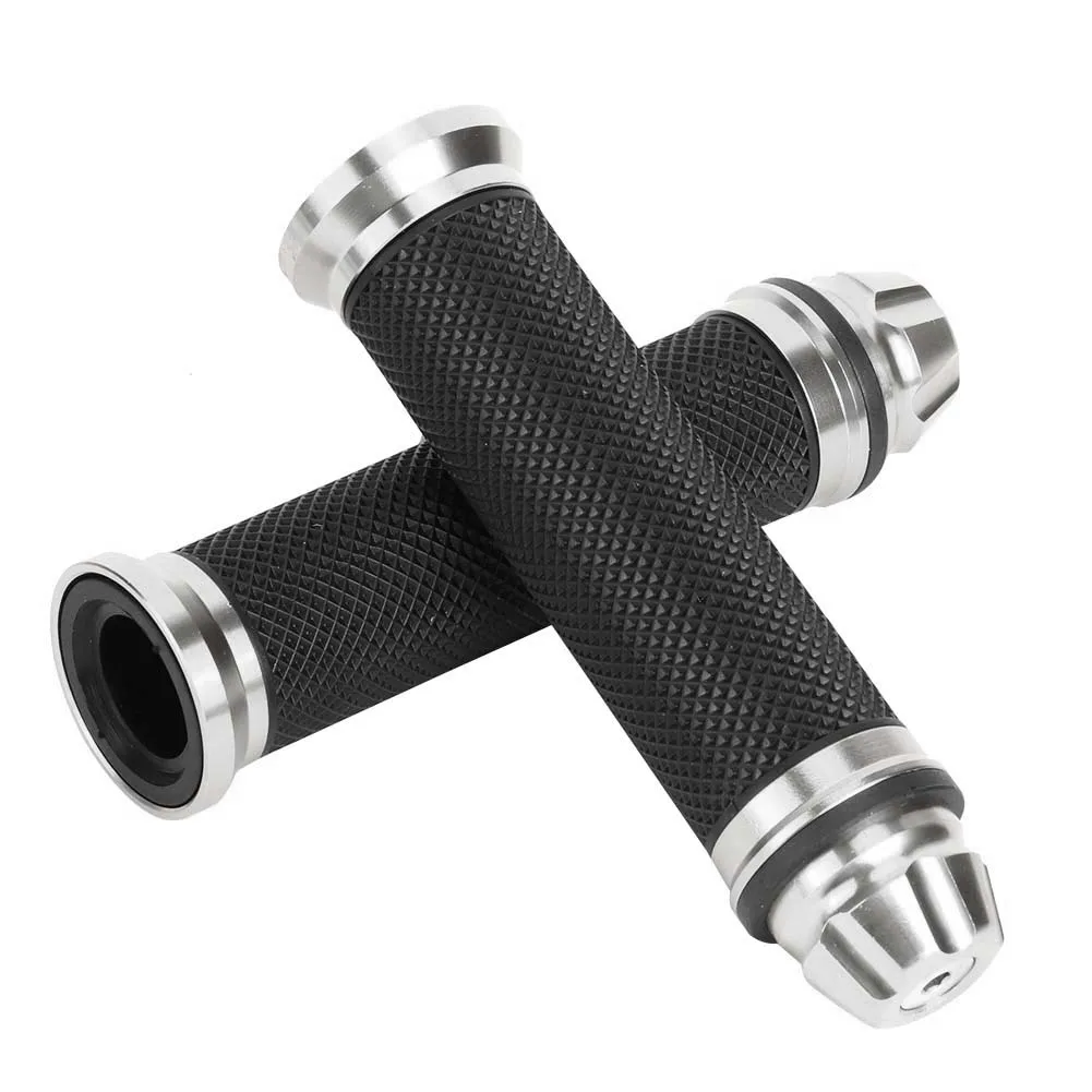 

Motorcycle Handle Grips CNC Aluminum Rubber Anti-Slip Handlebar Hand Grips for 7/8" Handle Bar Bike Motorcycle Accessories