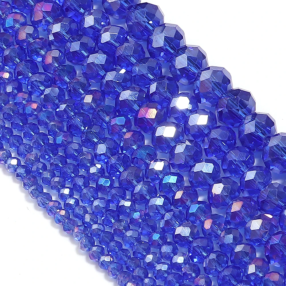 Round Faceted Colorful Glass Beads for Jewelry Making and DIY Projects