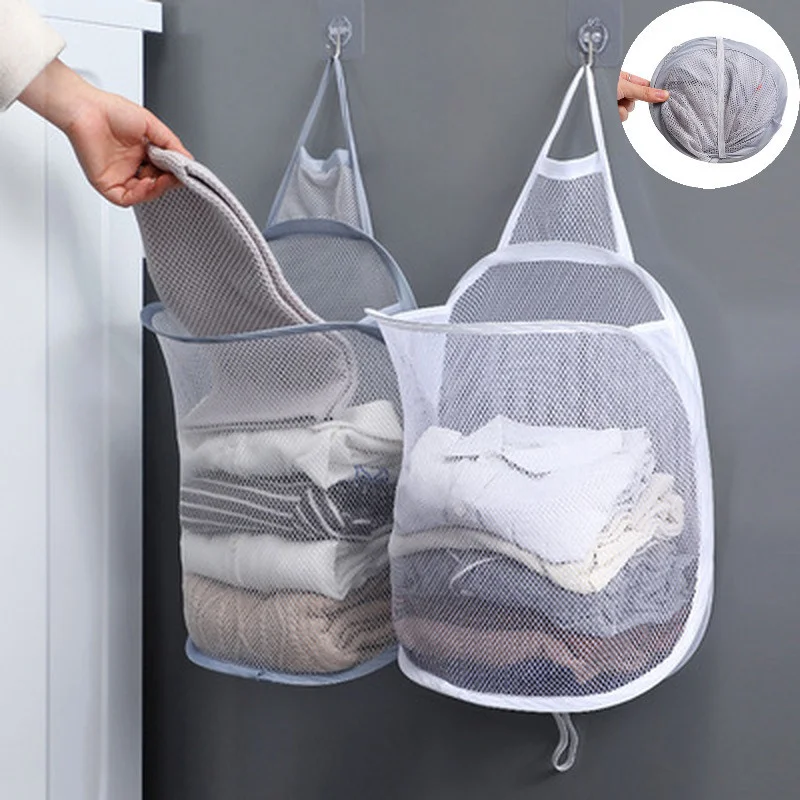 

Hanging Laundry Basket Portable Multifunctional Storage Basket Portable Large-capacity Household Cloth Nets Storage Organizer