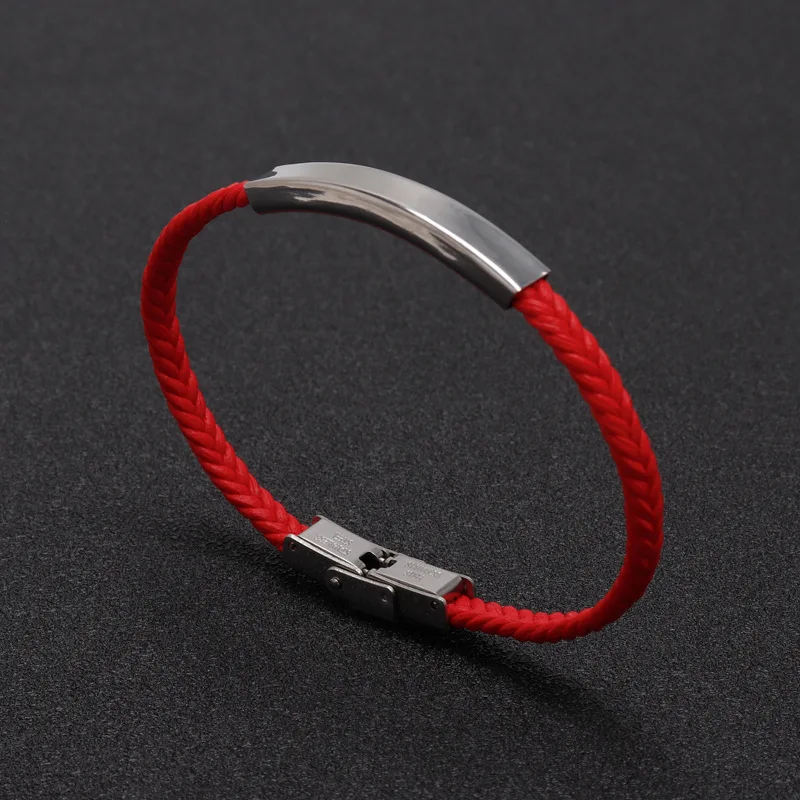 Stainless Steel Bracelet Fashion Bracelet Fashion Jewelry Punk Luxury Rope Chain Bracelet Women Name Engrave Handmade Women Stainless Steel Id Bracelets