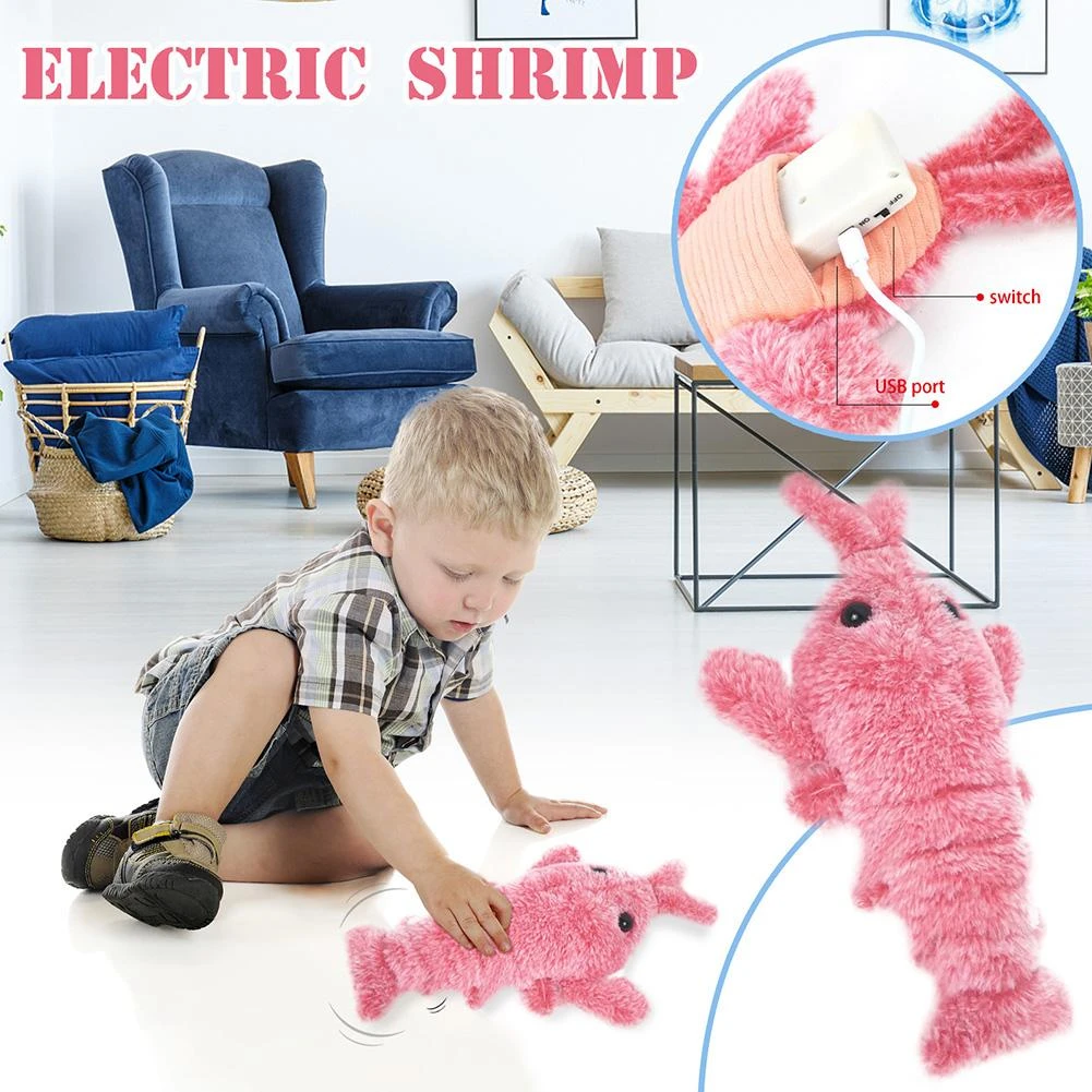 dog toys Electric Simulation Lobster Jumping Toy Usb Charging Funny Plush Toys Stuffed Animal Toy Dog Cat Electronic Interactive Games best dog toys