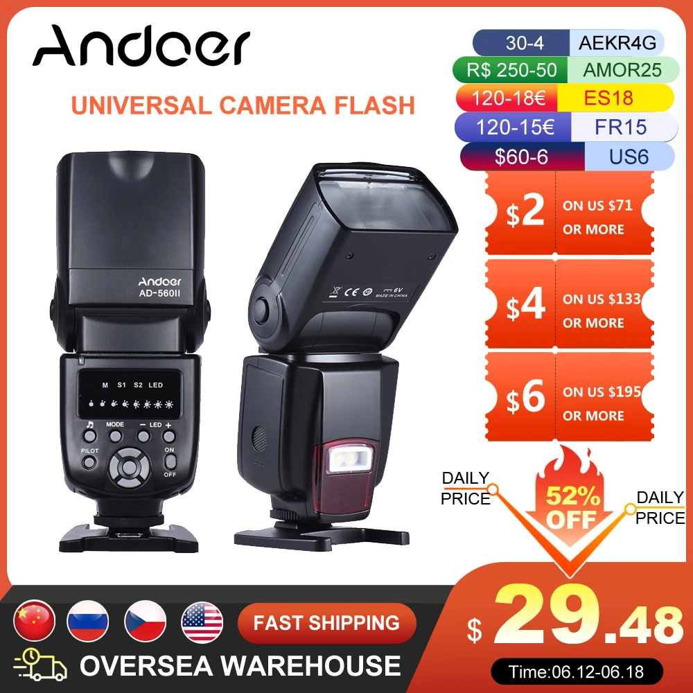 Andoer Flash Universal Flash Speedlite For Canon Nikon Olympus Pentax