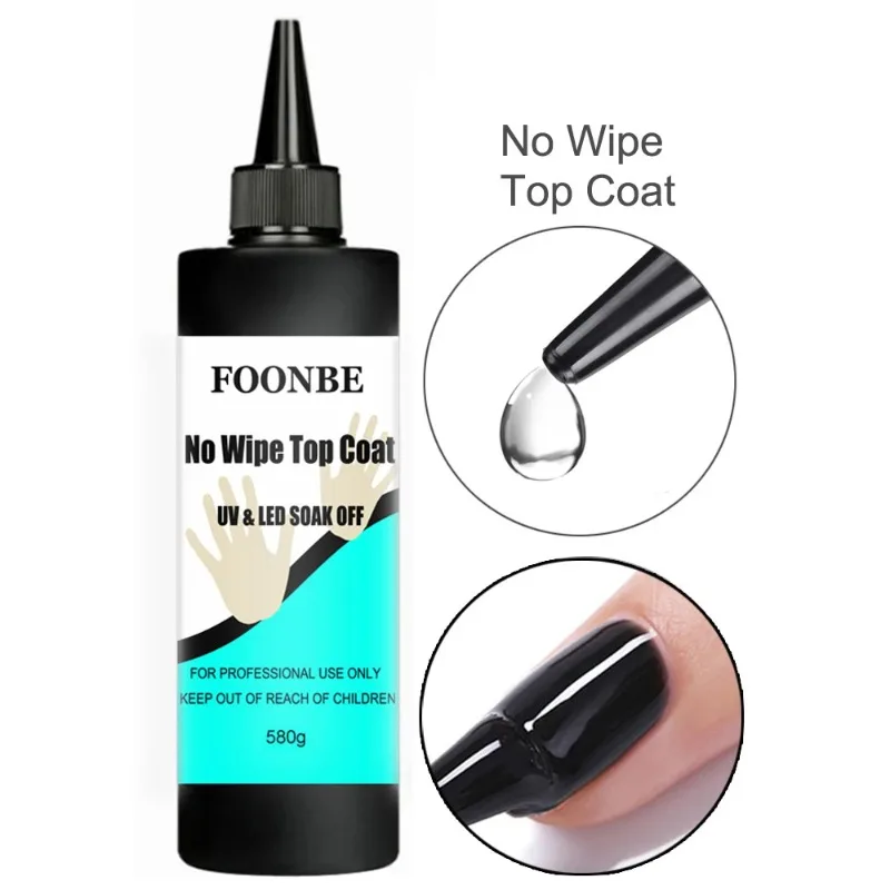 120g/250g/330g/580g Top Coat UV Nail Gel No Wipe Semi Permanent Nail Polish UV Varnish Clear Long Lasting Gel Finish Nail Polish 2