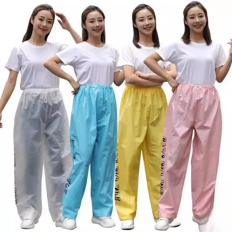 남녀공용 두꺼운 방수 레인 팬츠, 오토바이 라이딩, 차 따기 작업복, 일체형, 강력 방수 바지
