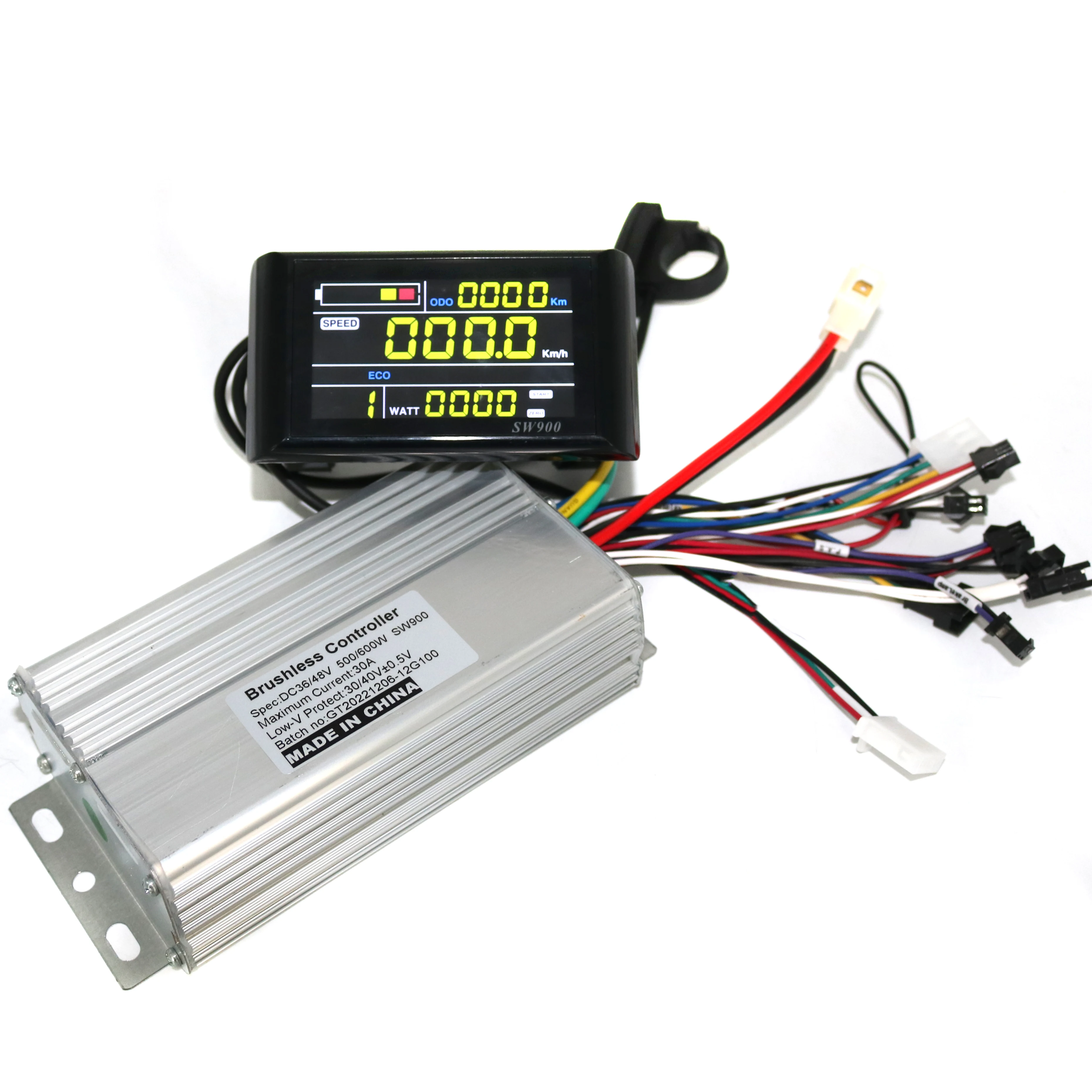GREENTIME 브러시리스 DC 모터 컨트롤러, Ebike 컨트롤러, SW900 디스플레이, 1 세트, 36V, 48V, 60V, 500W, 600W