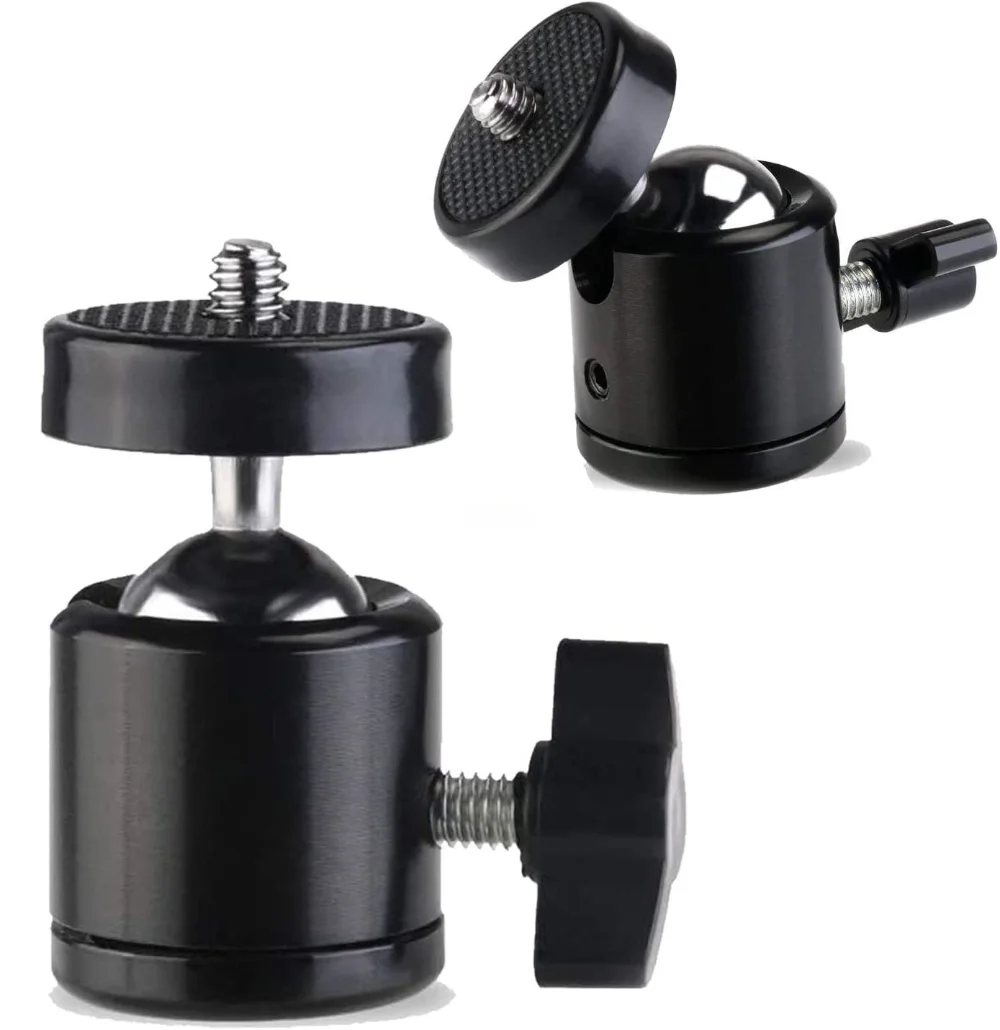 

1PCS 1/4" Ball Head Screw Tripod Mount 360 Rotating Mount Base Adapter for DSLR Camera Tripod Monopod Camcorder Light Stand