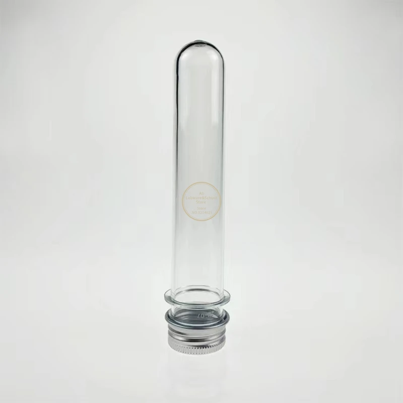 Lab 30/40/70/100ml PET test tube bottle Transparent cylindrical plastic refillable bottle for Mask candy data line 10pcs Lab Reagent Bottle