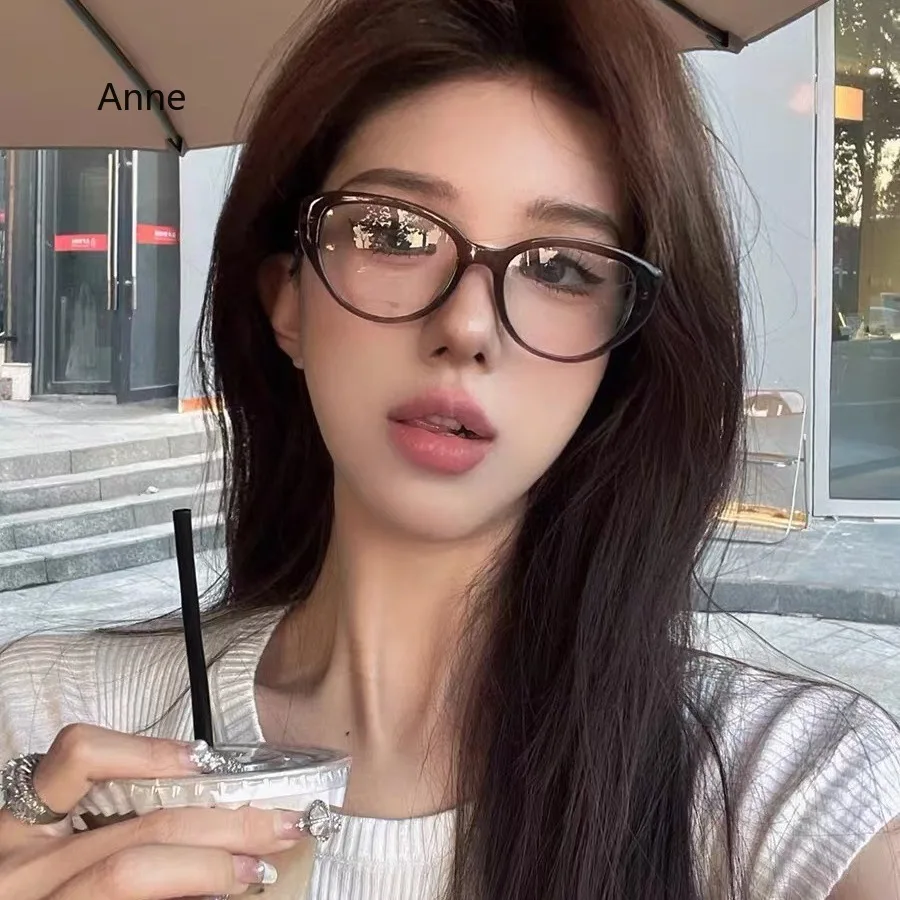 Myopia Glasses Retro Anti-blue Light Cat Eye Flat Mirror HD Nearsighted Unisex Diopter 0-0.5-1.0-1.5-2.0 To-4.0