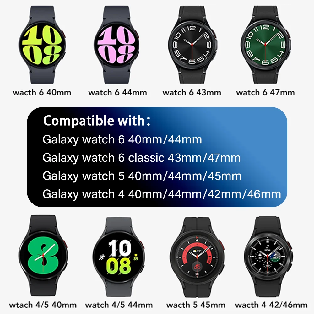 20mm Band For Samsung Galaxy Watch 4/5/6 44mm 40mm 5 Pro 45mm Silicone Bracelet correa Galaxy Watch 6 classic 47mm 43mm strap images - 6