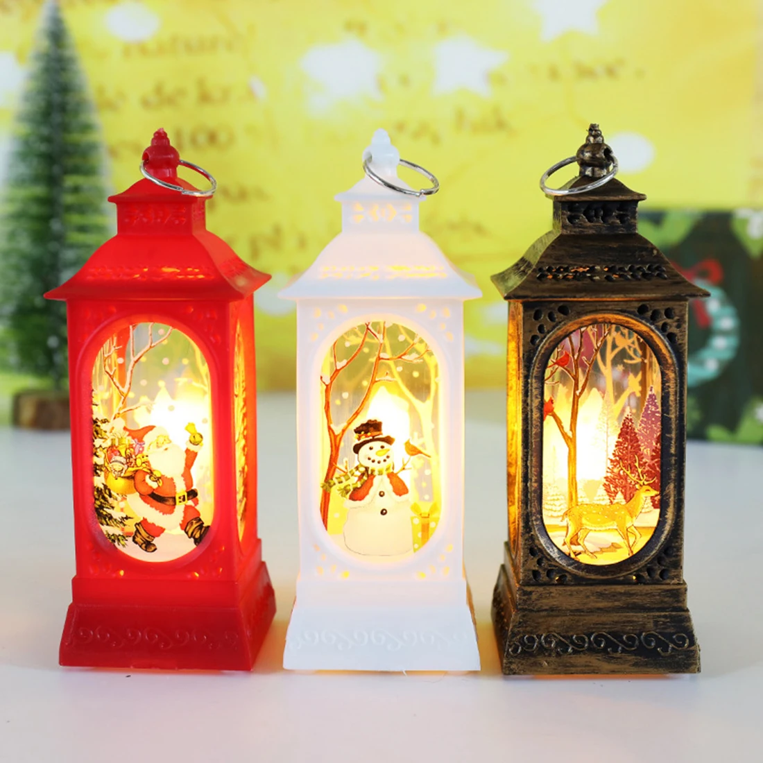 Christmas Santa Lantern Wind Lights Merry Christmas Decoration For Home Natal Navidad Xmas Ornaments Gifts New Year christmas decorations