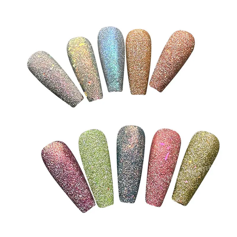 0.5g jar Chameleon Flake with Reflective Brocade Diamond Nail Art Powder Sparkle Reflective Nail Art Powder Sandy Glitter nail powder nail flakes nail glitter nail decoration nail decorations reflective powder