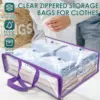 5Pcs Clothes Storage Bags PVC Waterproof Bed Sheet Bedding Dustproof Transparent Organizer Bag for Home Multipurpose Packing 2