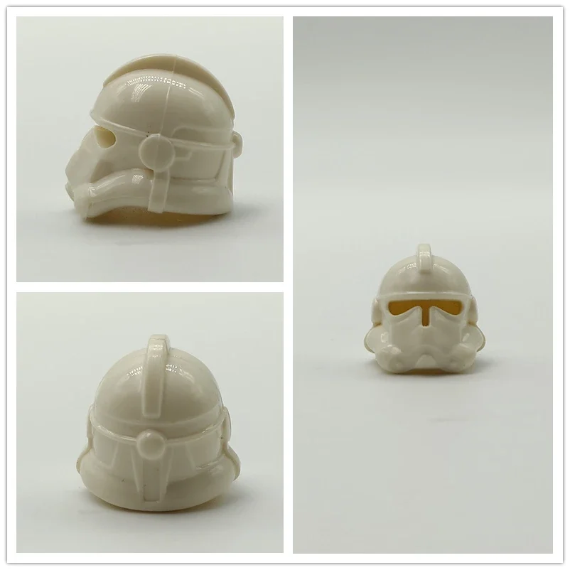 100 pcs pure white helmet head Figure Building Block Model accessories Toys for children minifigures 3