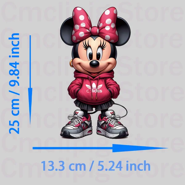 Embroidered patches heat transfer stickers clothing patches custom name patches street style Minnie Mouse patches thermo-stickers for children printing for clothes iron on transfer heat transfer vinyl
