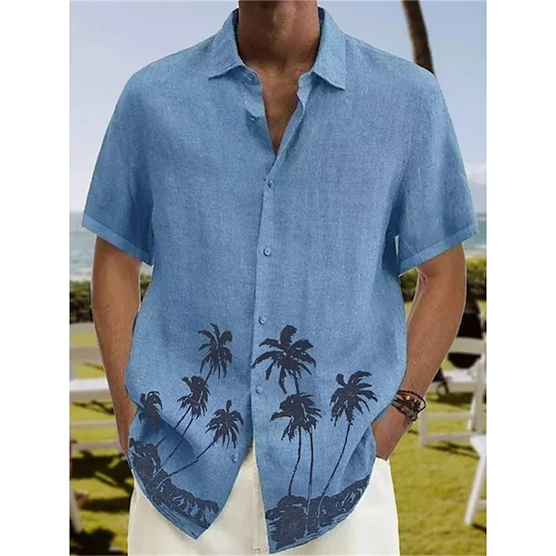 

Summer Shirt For Men Hawaii Shirts Oversized Short-sleeved Tops Camisas Masculinos Original Spring Fashion Clothing Streetwear